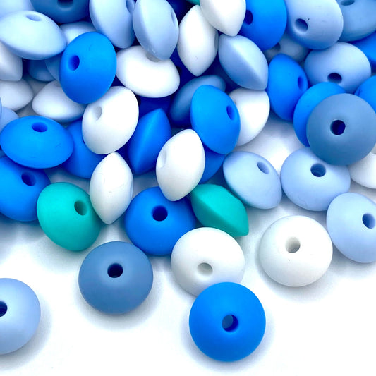 Lentil Silicone Beads - Mix 10