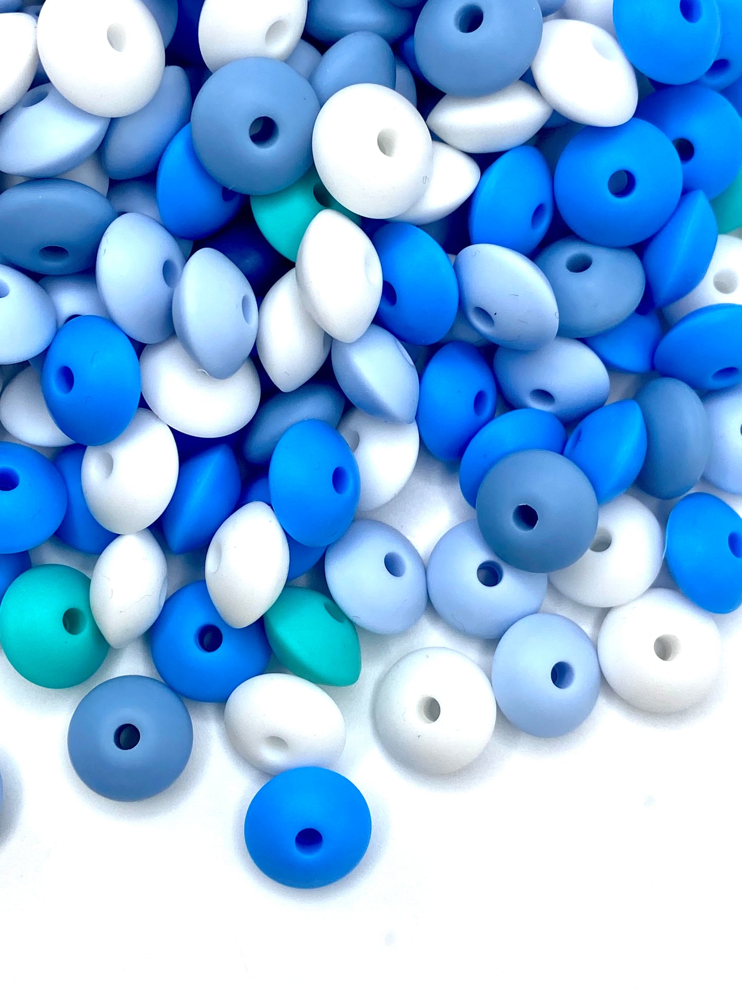 Lentil Silicone Beads - Mix 10