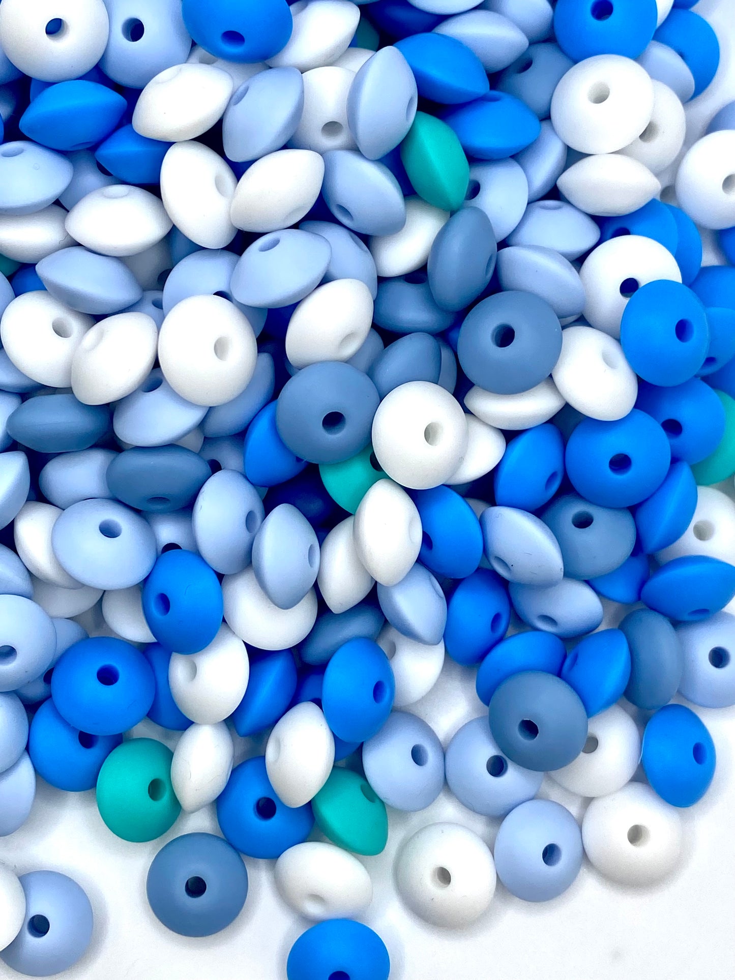 Lentil Silicone Beads - Mix 10