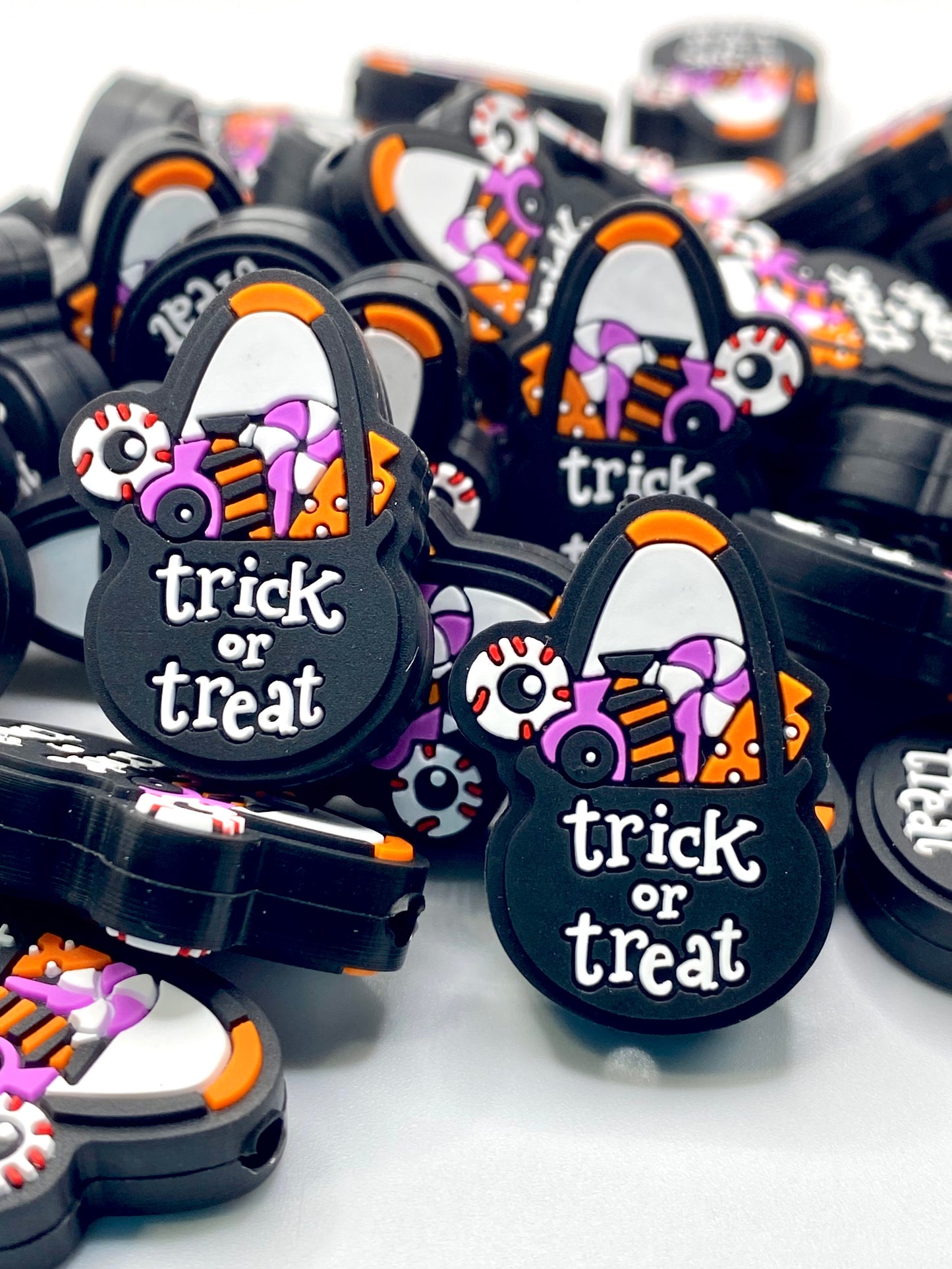 Trick or Treat Basket Silicone Focal Beads