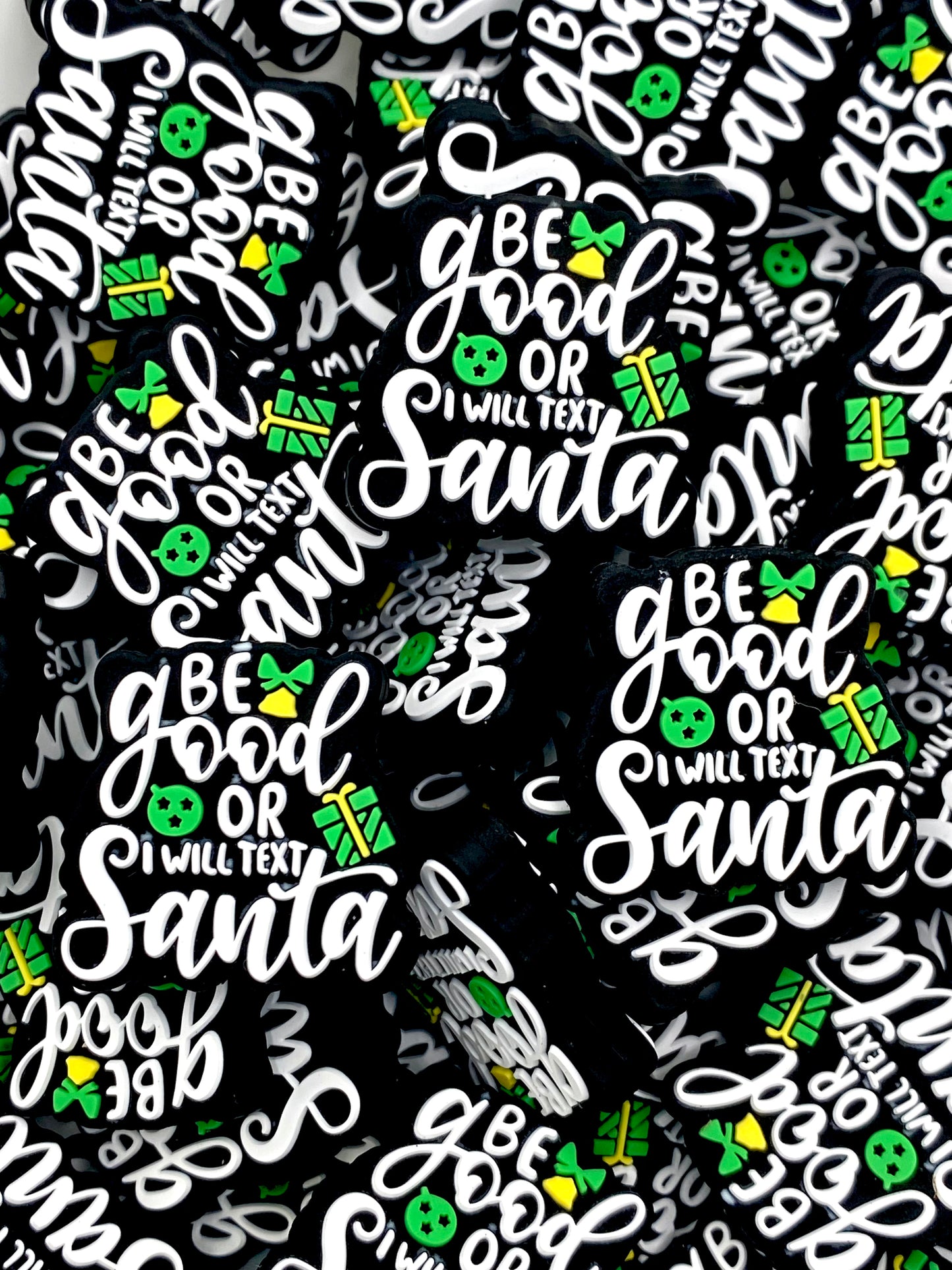 Be Good or I'll Text Santa Silicone Focal Beads