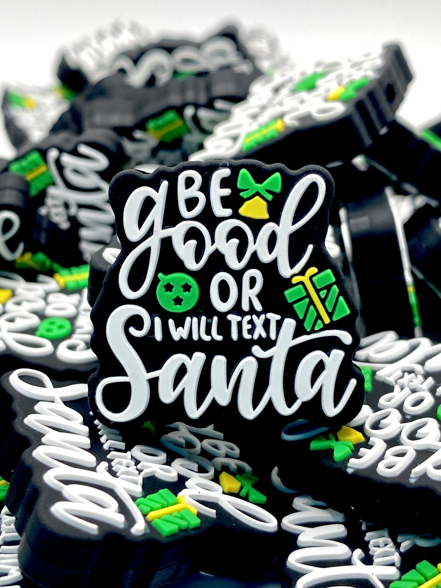 Be Good or I'll Text Santa Silicone Focal Beads