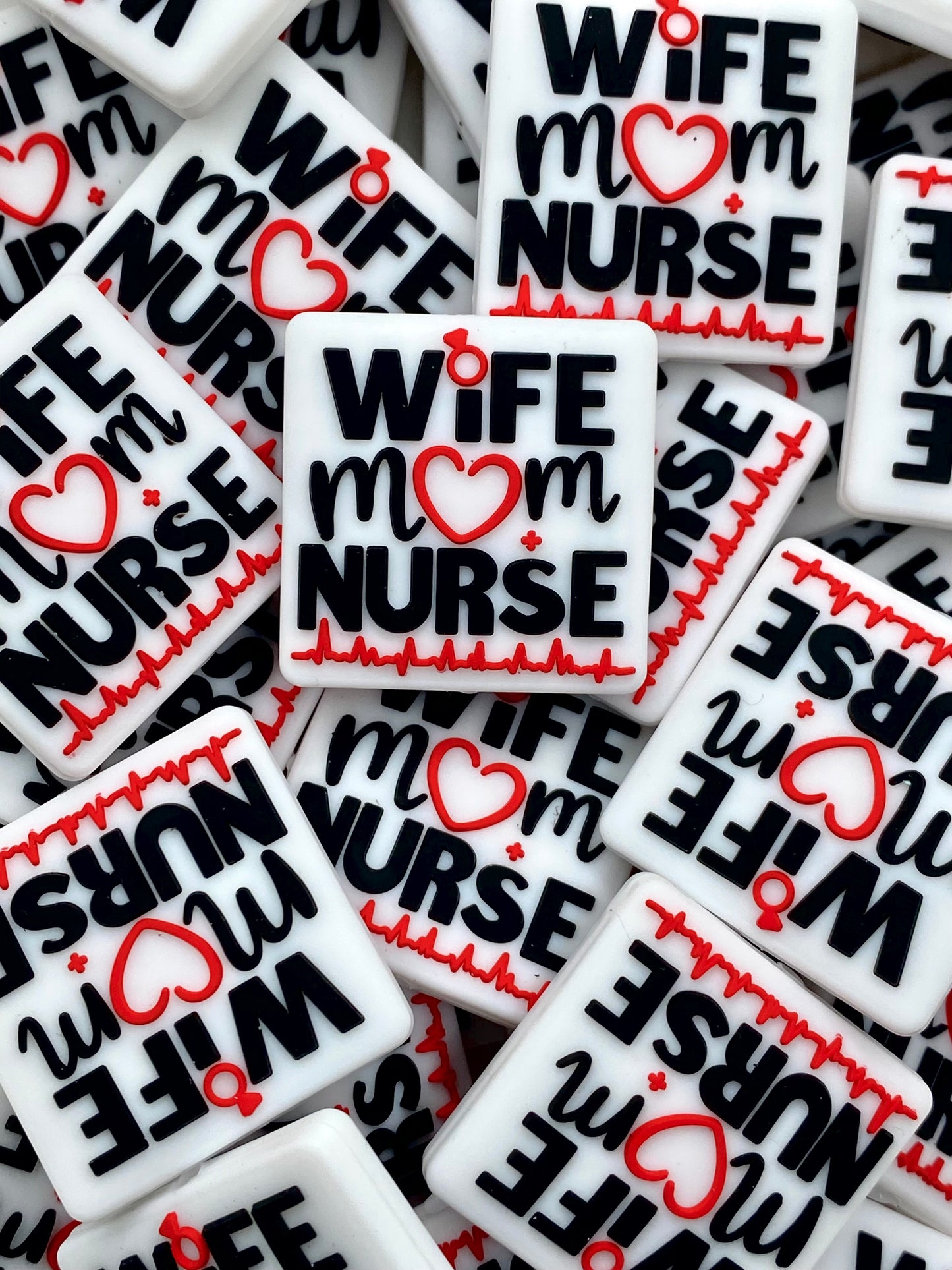 Wife Mom Nurse Silicone Focal Beads