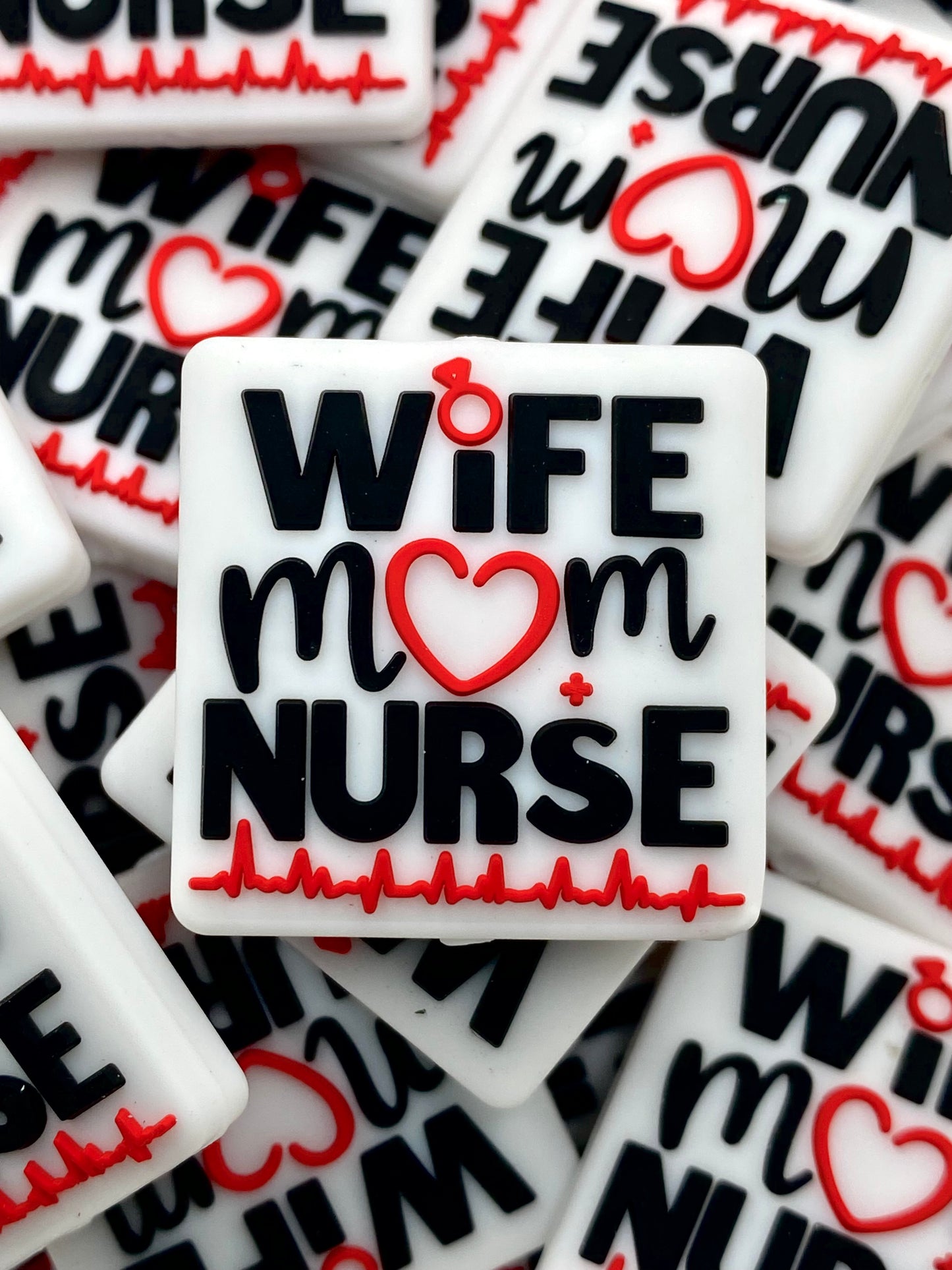 Wife Mom Nurse Silicone Focal Beads