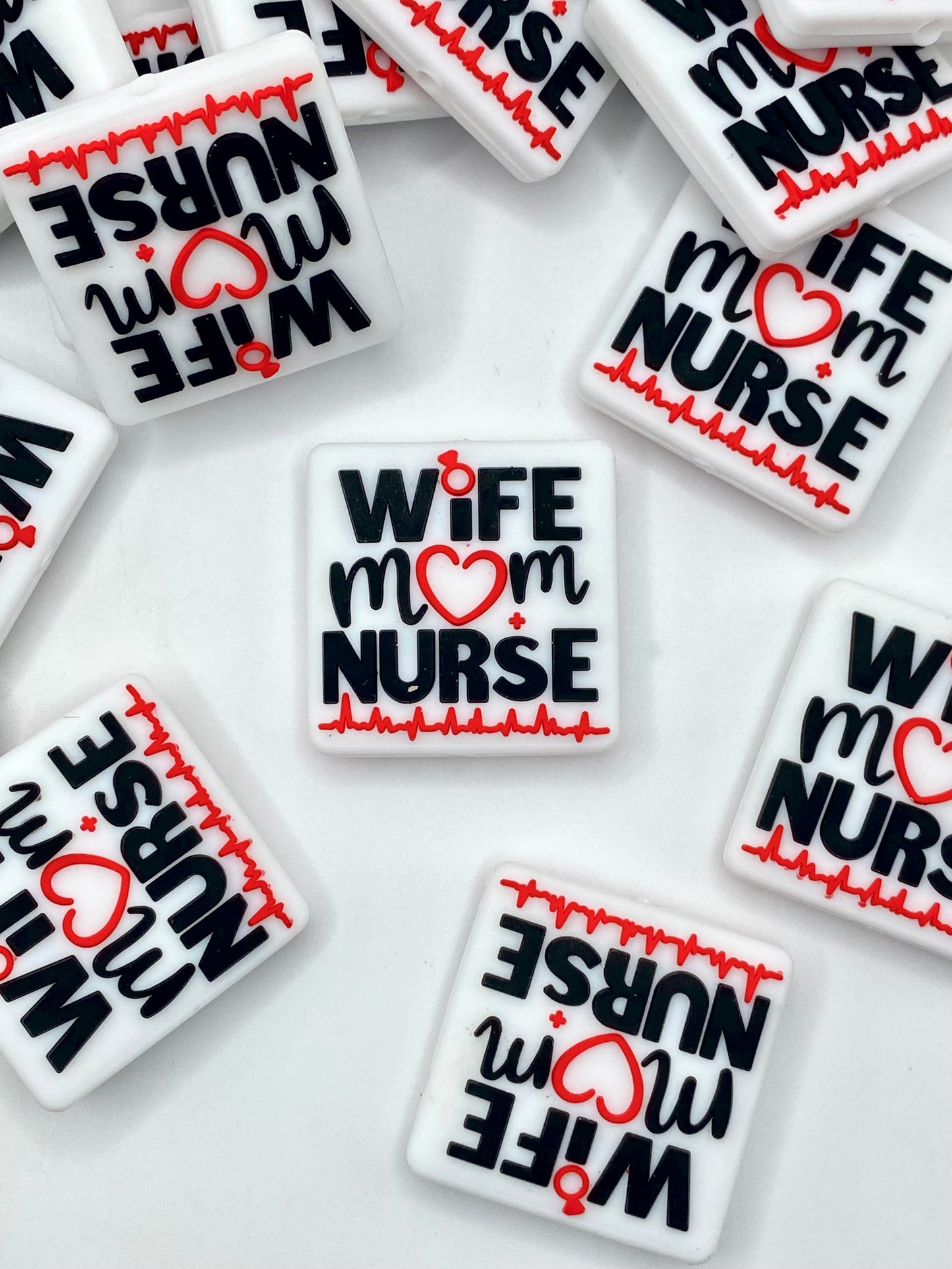 Wife Mom Nurse Silicone Focal Beads