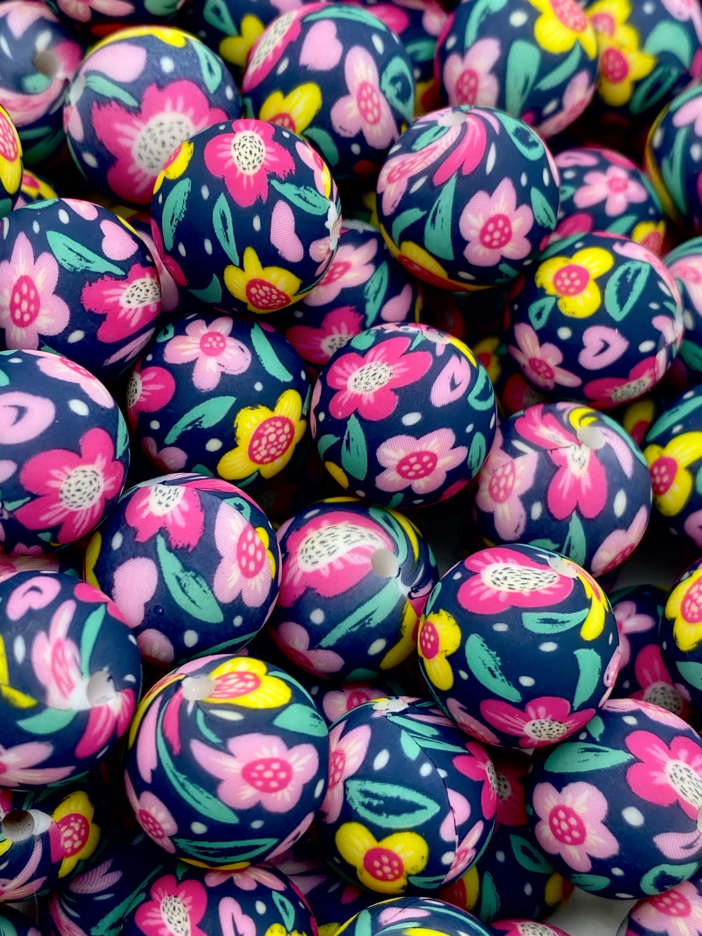 Let Your Dreams Blossom Printed Silicone Beads