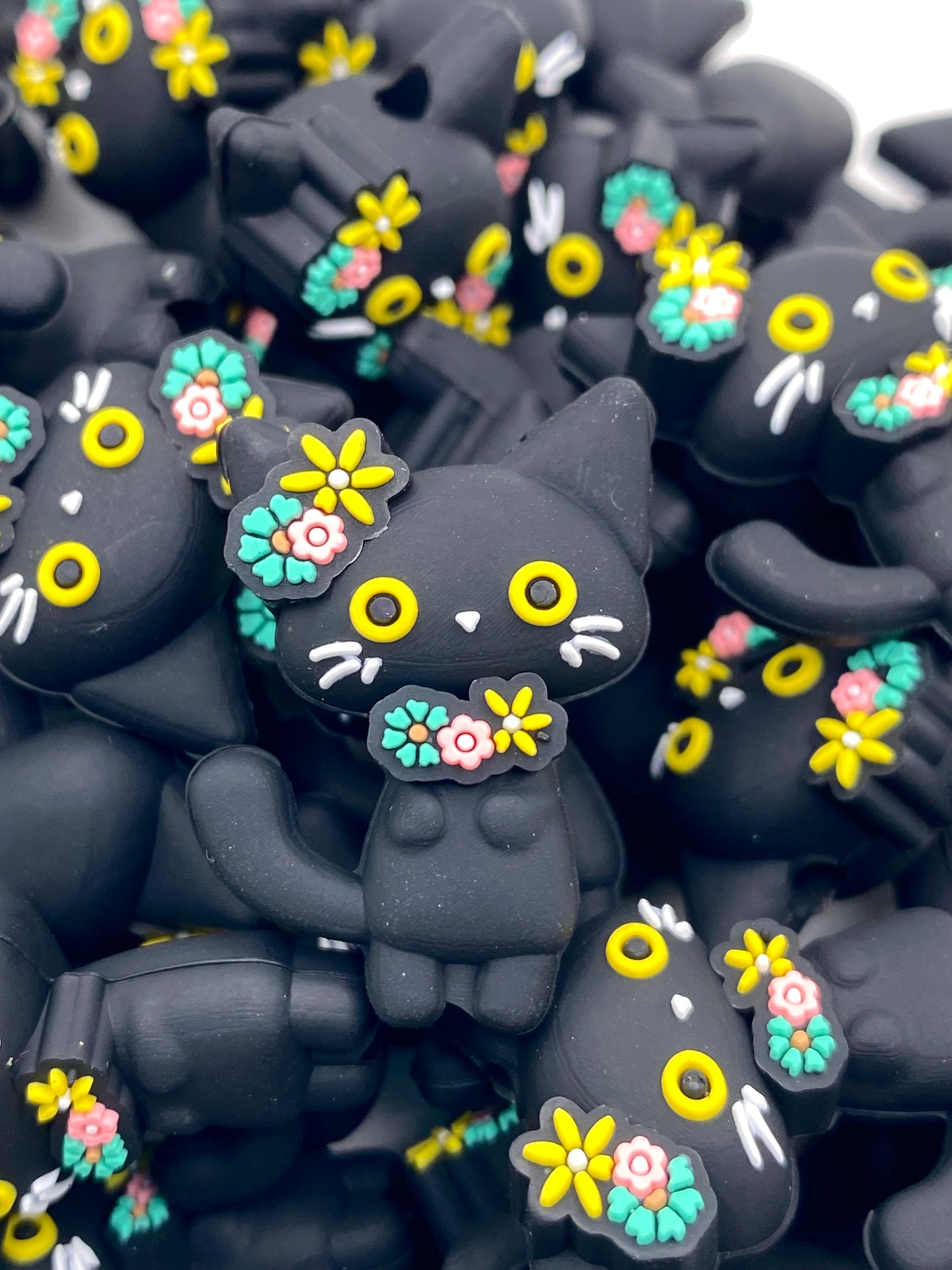 A Little Black Cat Goes with Everything 3D Silicone Focal Beads