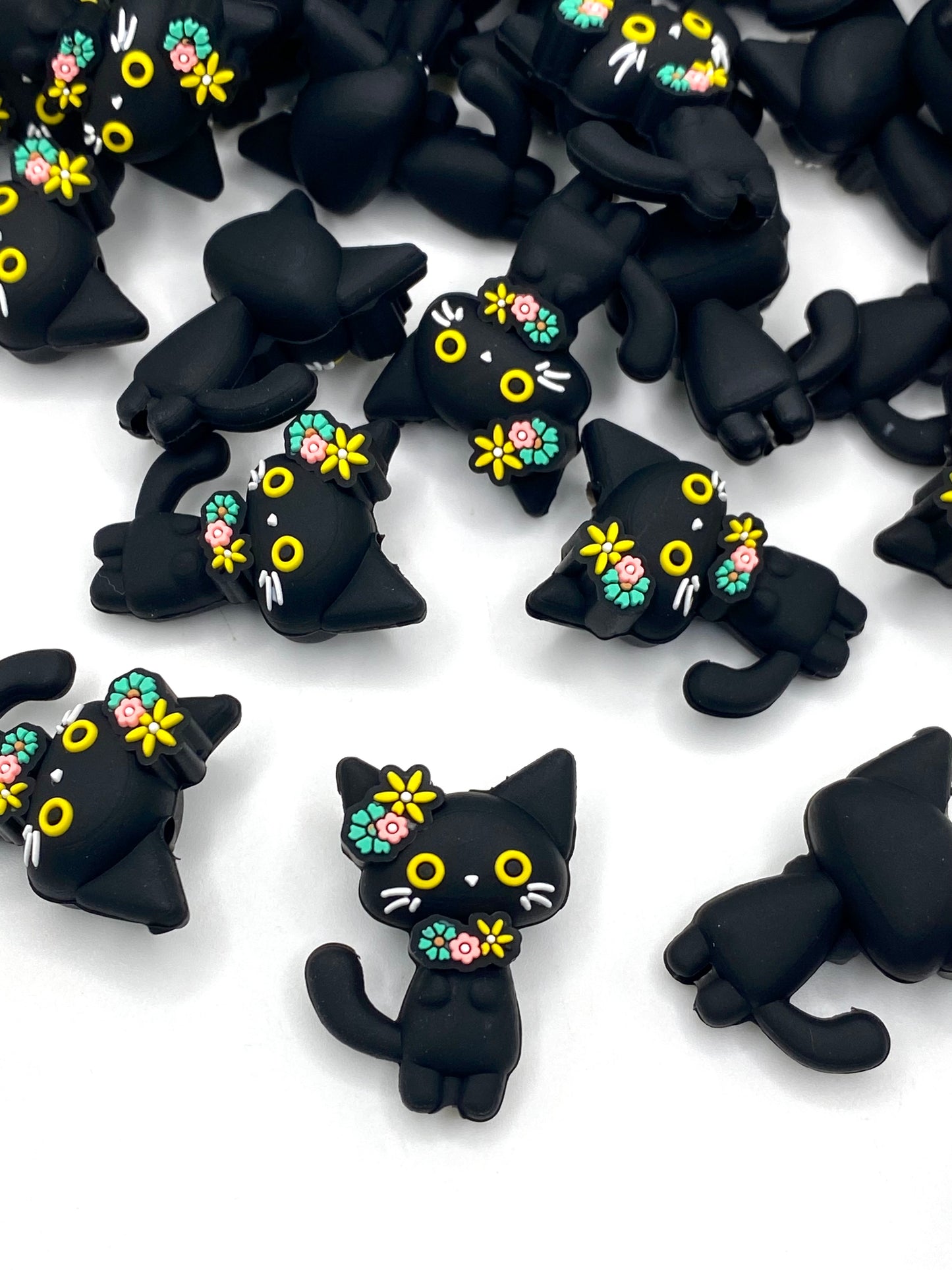 A Little Black Cat Goes with Everything 3D Silicone Focal Beads