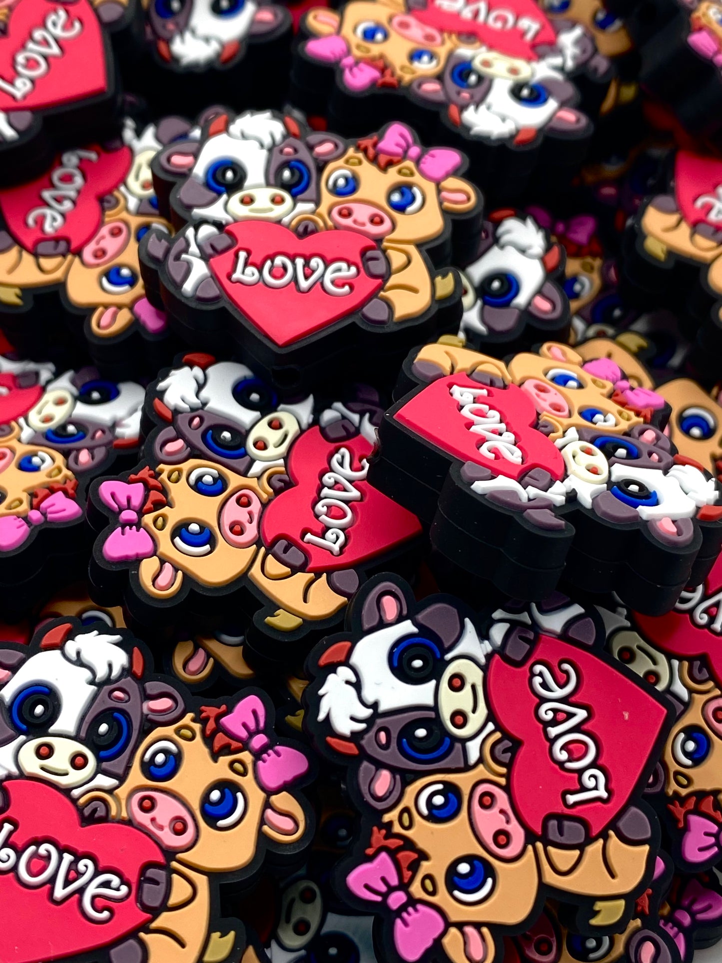 My Cows Are My Valentine Silicone Focal Beads