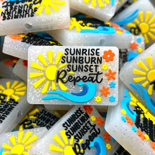 Sunrise Sunburn Sunset Repeat Silicone Focal Beads